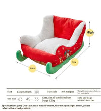 Cozy Christmas Sleigh Pet Bed