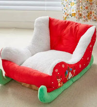 Cozy Christmas Sleigh Pet Bed